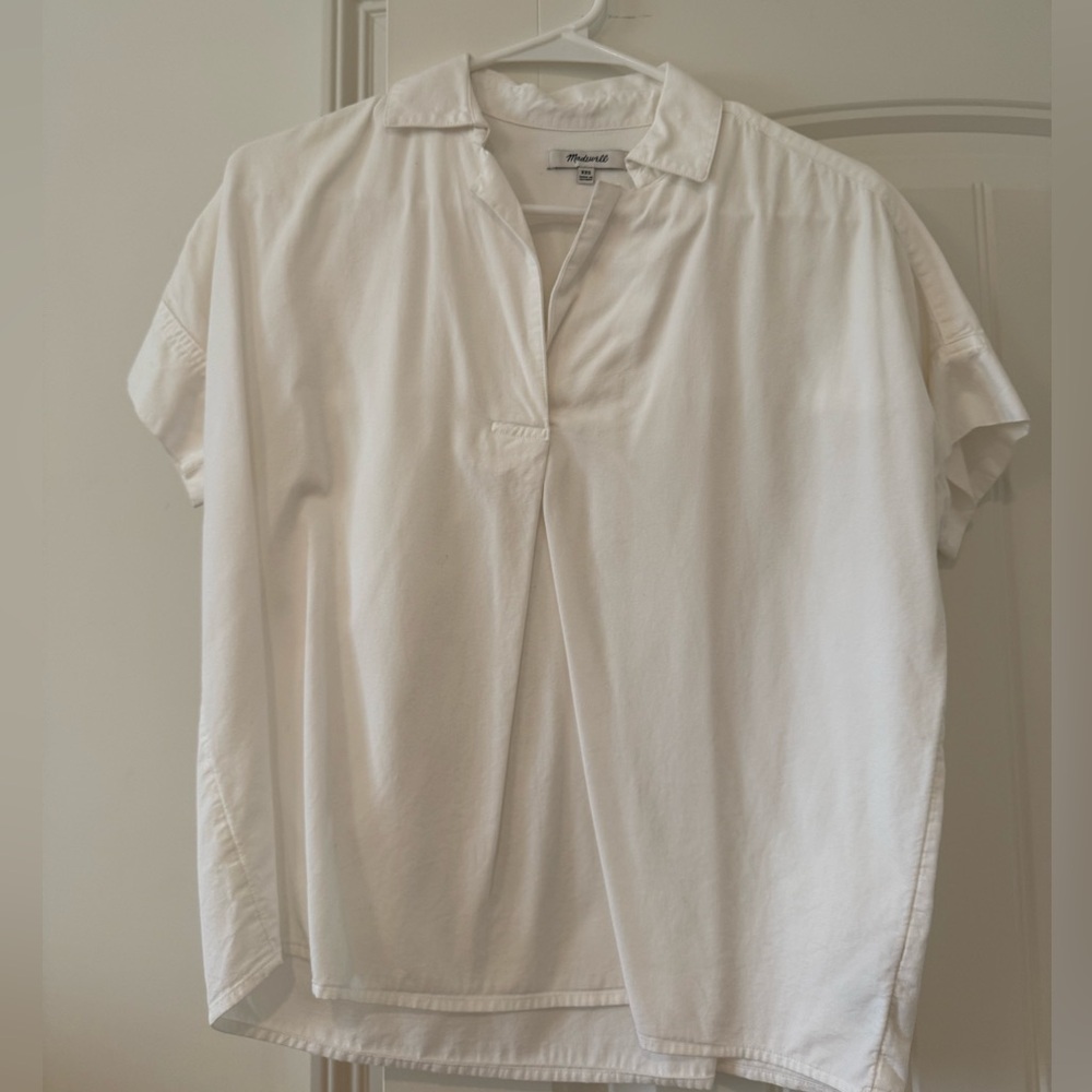 Madewell Women's White Short Sleeve Blouse